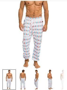 Aviator nation bolt embroidery sweatpants unisex LARGE